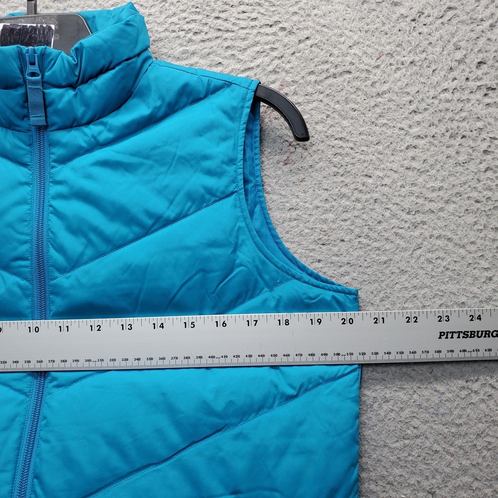 Lands' End Down Puffer Vest Womens Small Blue Quilted Winter Sleeveless Full Zip - Picture 4 of 8